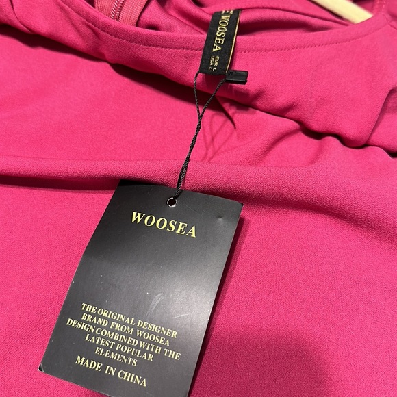 WOOSEA Women's Split mermaid Evening Cocktail Long Dress magenta size L nwt - Picture 7 of 7